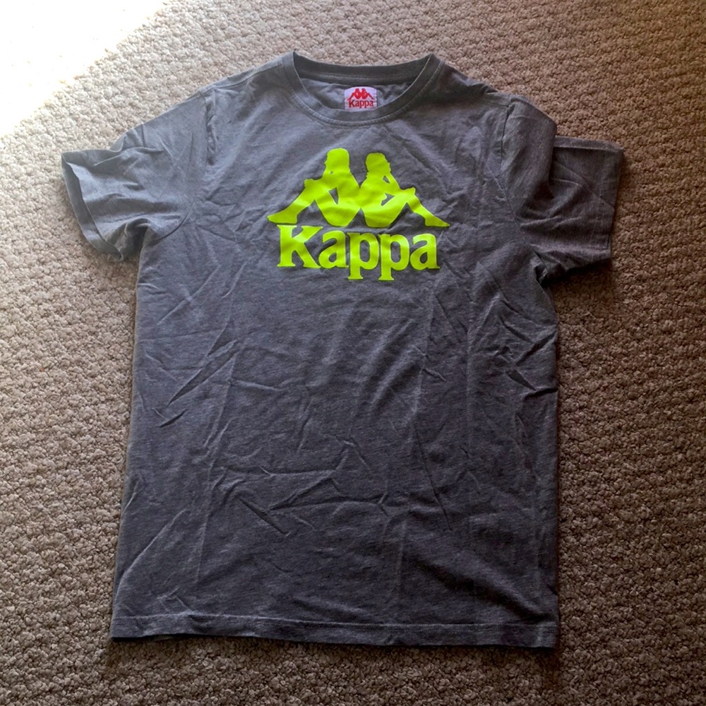 Kappa Italia soccer spell out shirt top gray volt World Cup soccer jersey